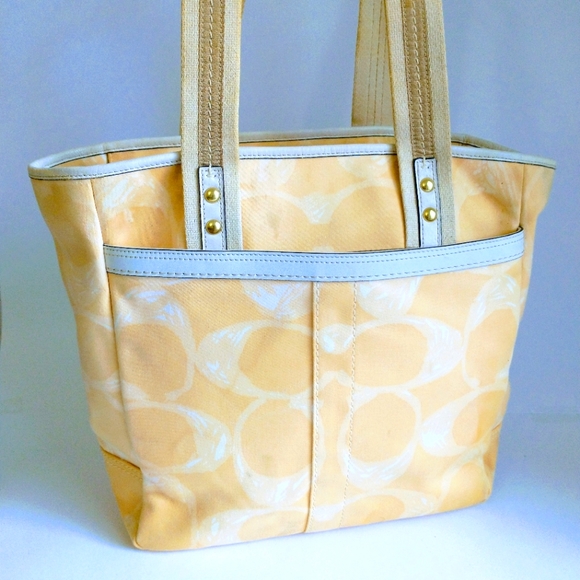 COACH Monogram Yellow Handbag - Picture 10 of 14